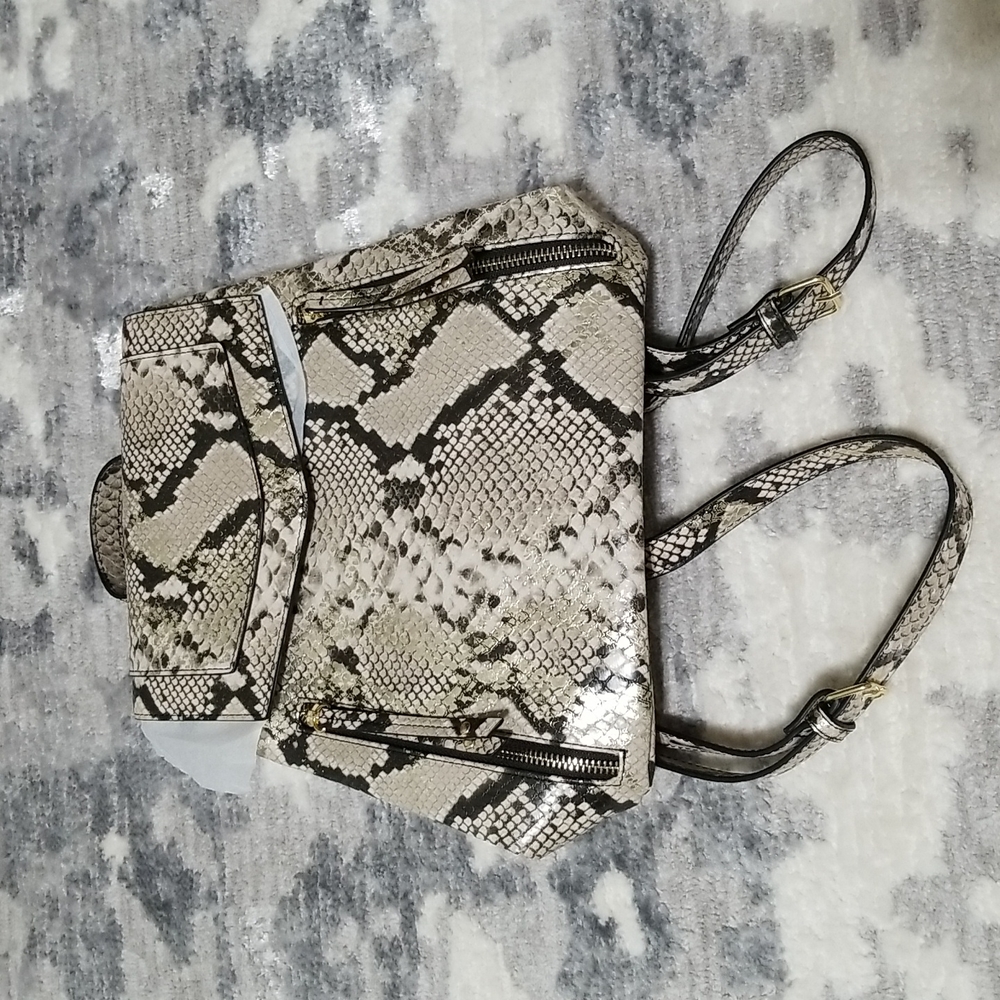Snakeprint backpack purse